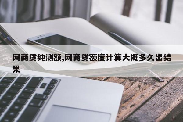网商贷纯测额,网商贷额度计算大概多久出结果